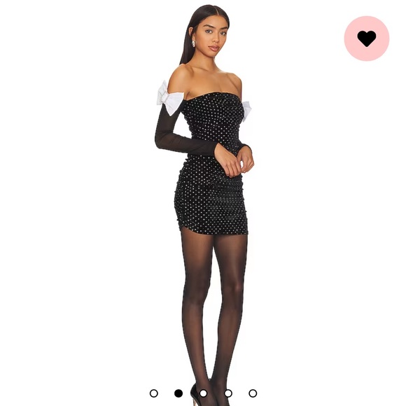 Revolve majorelle Julia mini dress in black and white - Picture 2 of 6